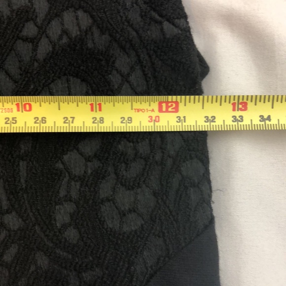 Saks OffFifth Womens Black Dress Ponte Sides Lace Overlay - Picture 8 of 10